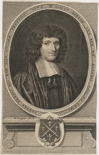Isaac Barrow, D.D., Divine and Mathematician, by David Loggan, ink, 1676