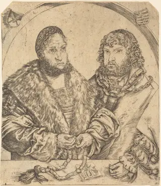 Frederick the Wise and John the Constant of Saxony, by Lucas Cranach the Elder, ink, 1509