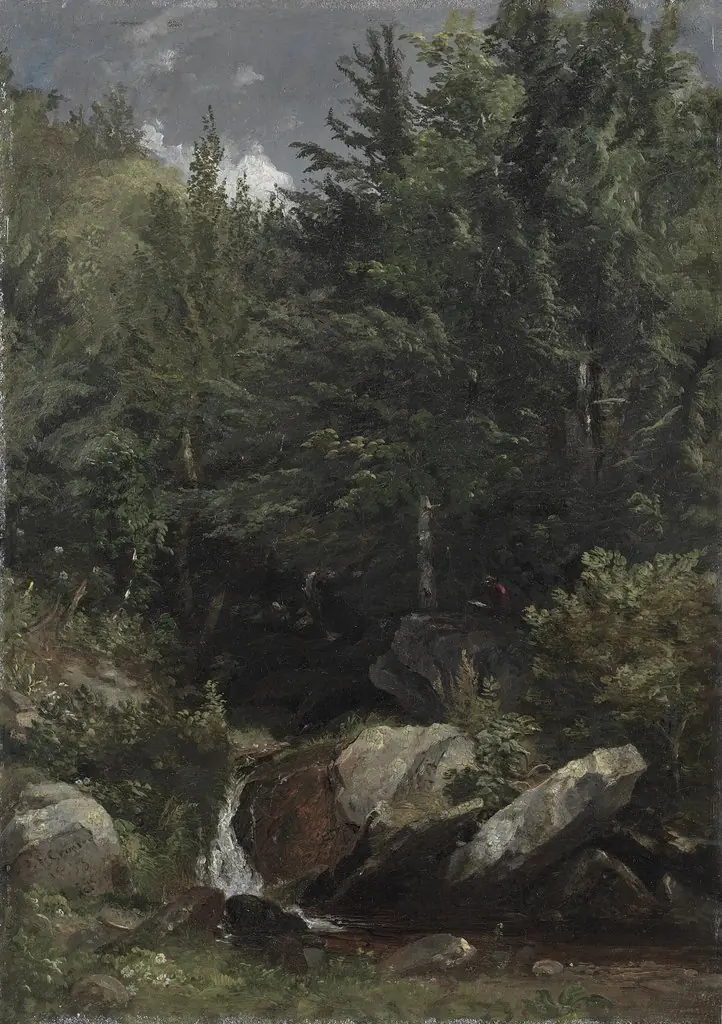Trees and a Stream on a Hillside, by Jasper Francis Cropsey, unspecified, 1853