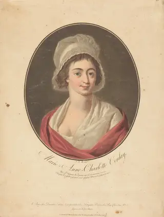 Charlotte Corday, by Pierre-Michel Alix, paint, 1793