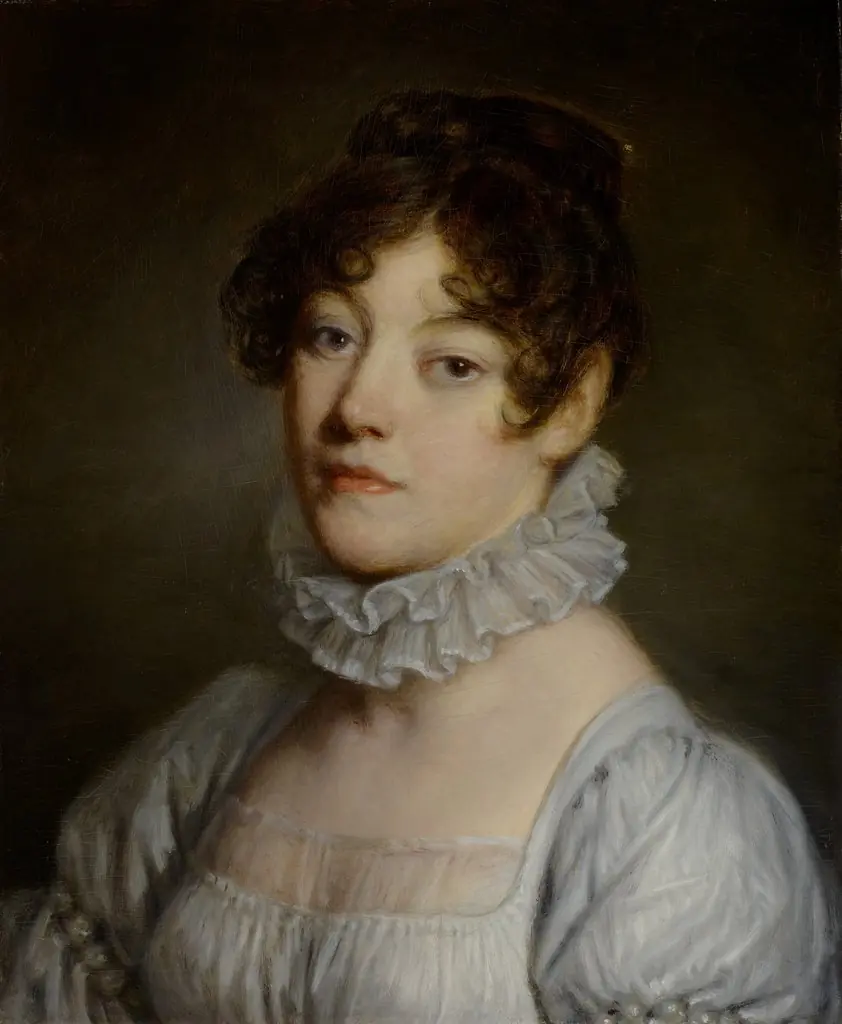 Portrait of a Young Woman, by Jean-Baptiste Greuze, oil, 1799