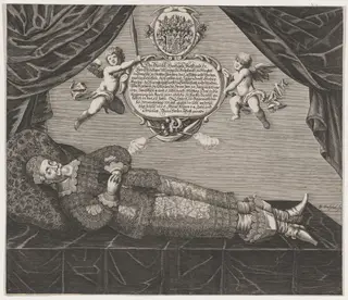 Christian, Margrave of Brandenburg-Bayreuth on his Deathbed, by Peter Troschel, ink, 1656