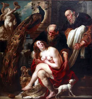 Susanna harassed by the Elders (Daniel 13:1-63), by Jacob Jordaens, oil, 1643