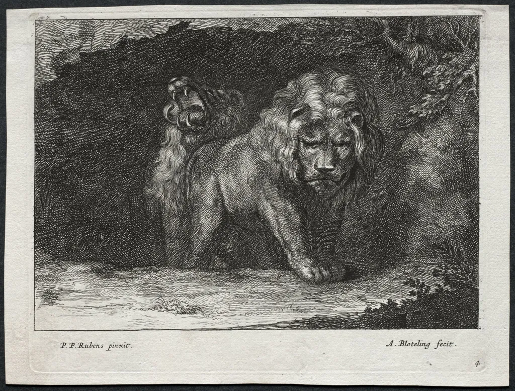 Various Lions, by Abraham Blooteling, 1672