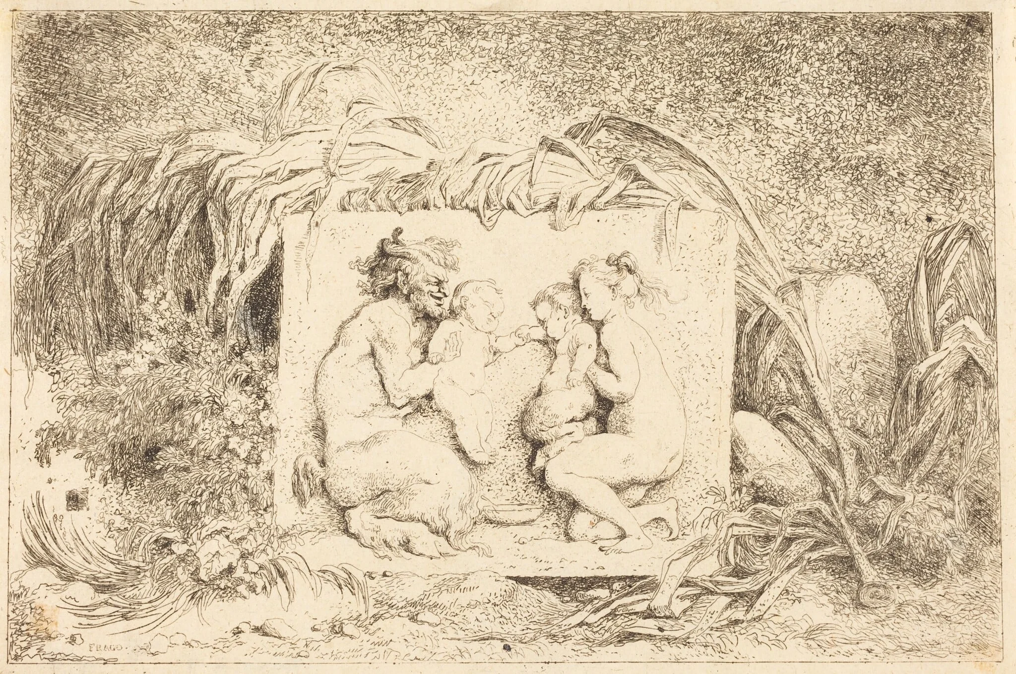 The Satyr's Family (La famille du satyre), detail