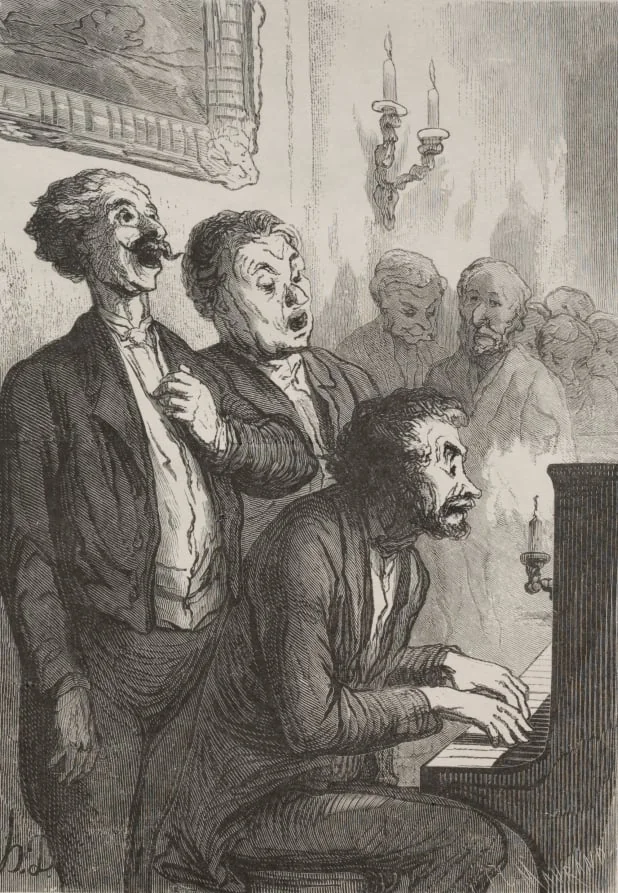 The Singers in the Salon, detail