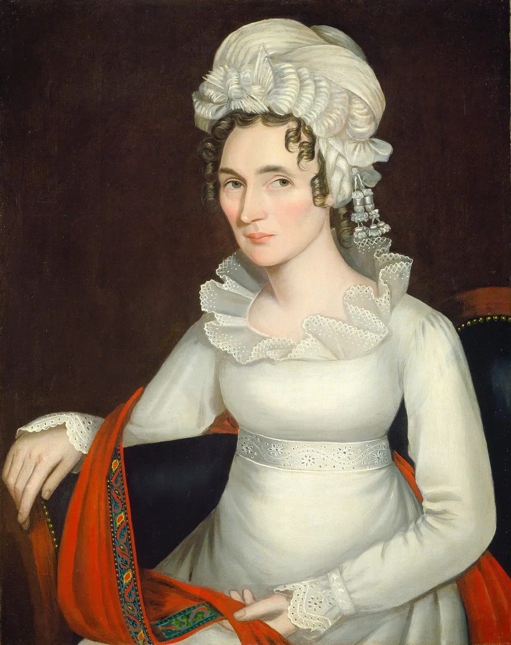 Lady in White, by Ammi Phillips, oil, 1820