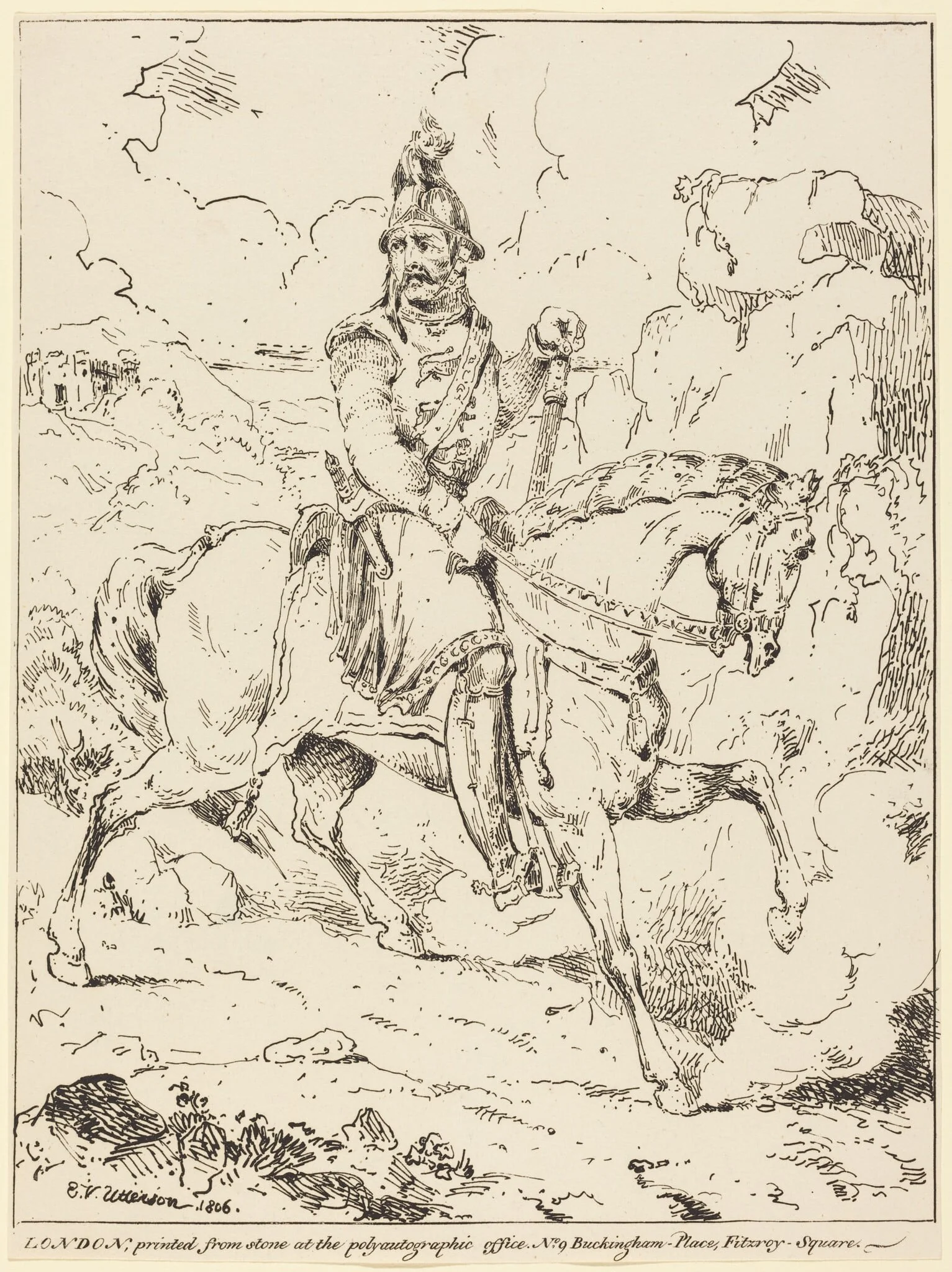 Knight in Armor on Horseback, detail