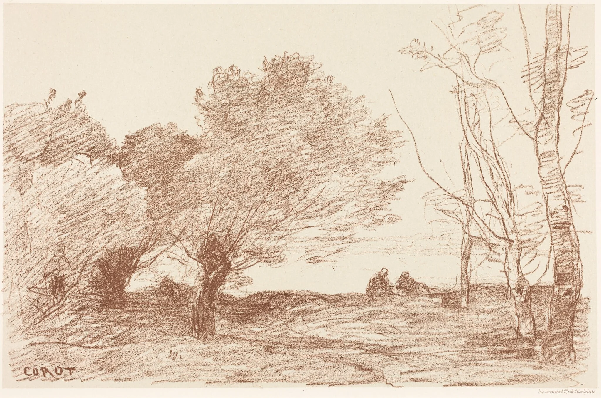 Willows and White Poplars (Saules et peupliers blancs), detail