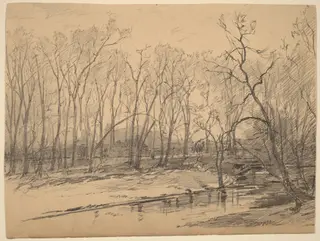 Munich Factory, by Walter Shirlaw, graphite, 1874