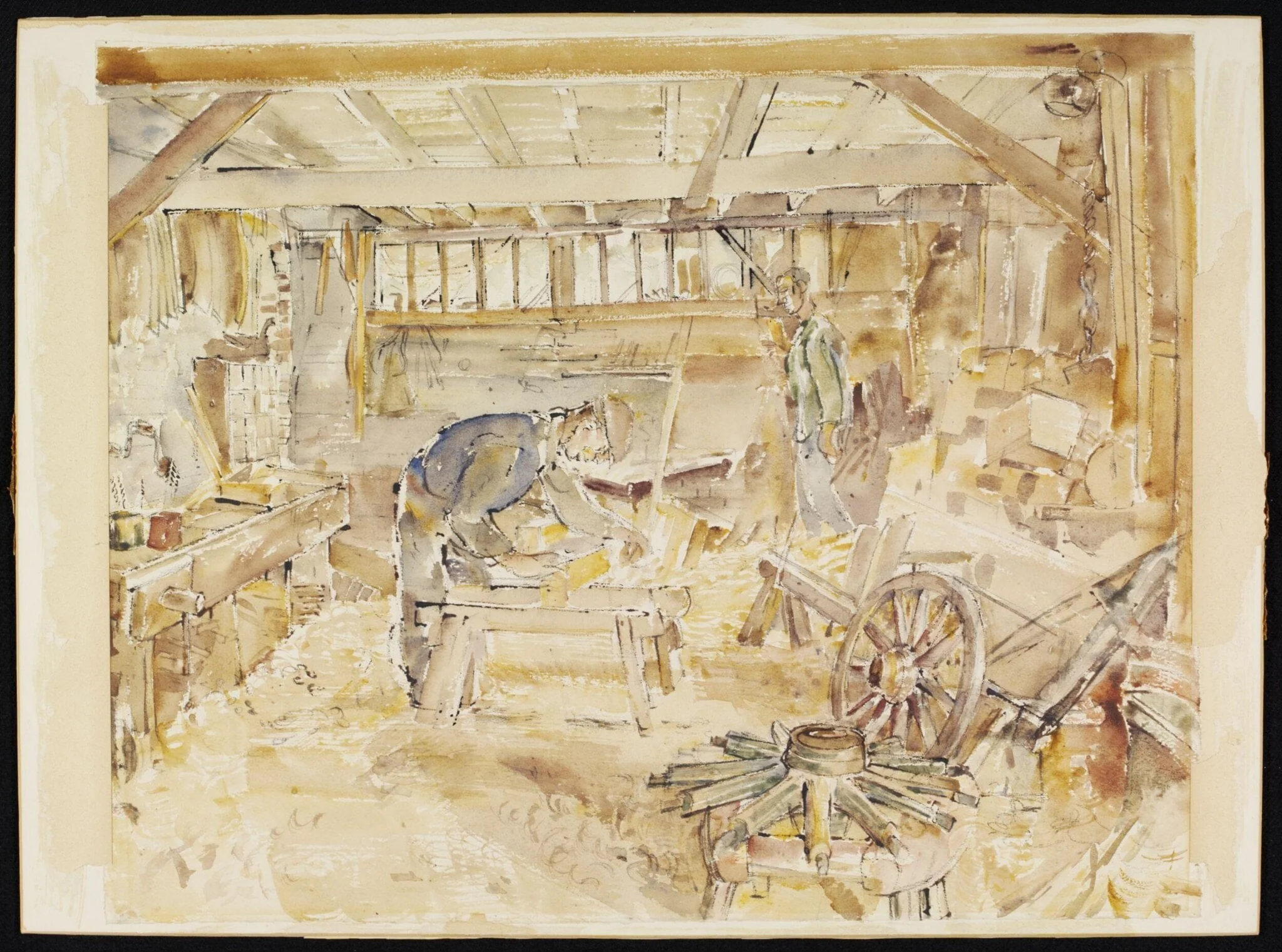 Wheelwrights at work in Mr. J. W. Brunt's Shop, Newington, detail