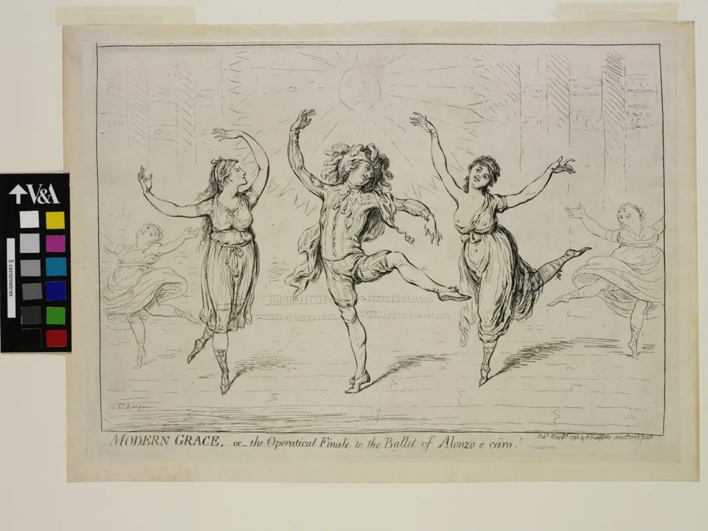 Modern Grace, or the Operatical Finale to the ballet of Alonzo e Caro, by James Gillray, 5
