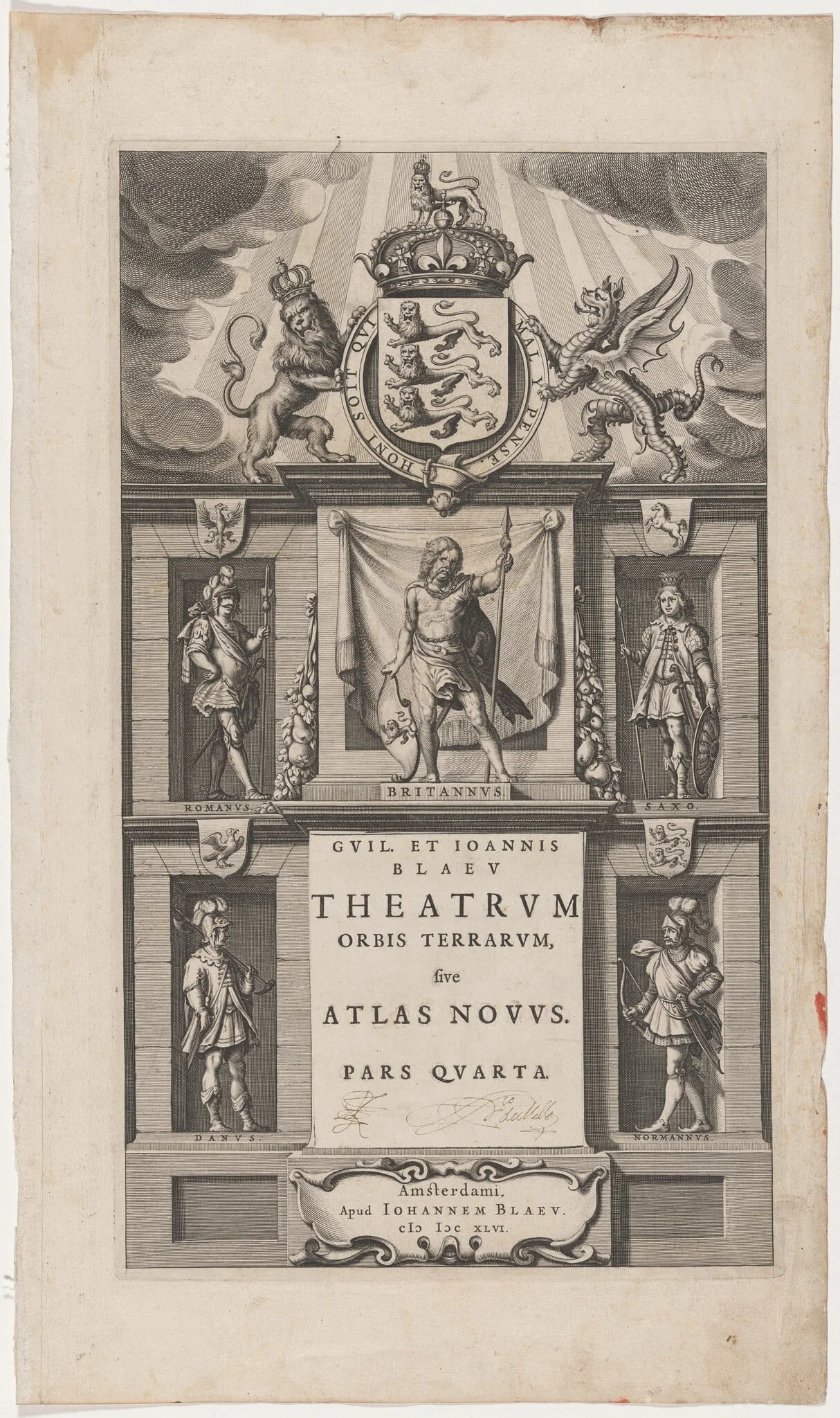 Title Page to Atlas Novus by William and JohnBlaev, detail
