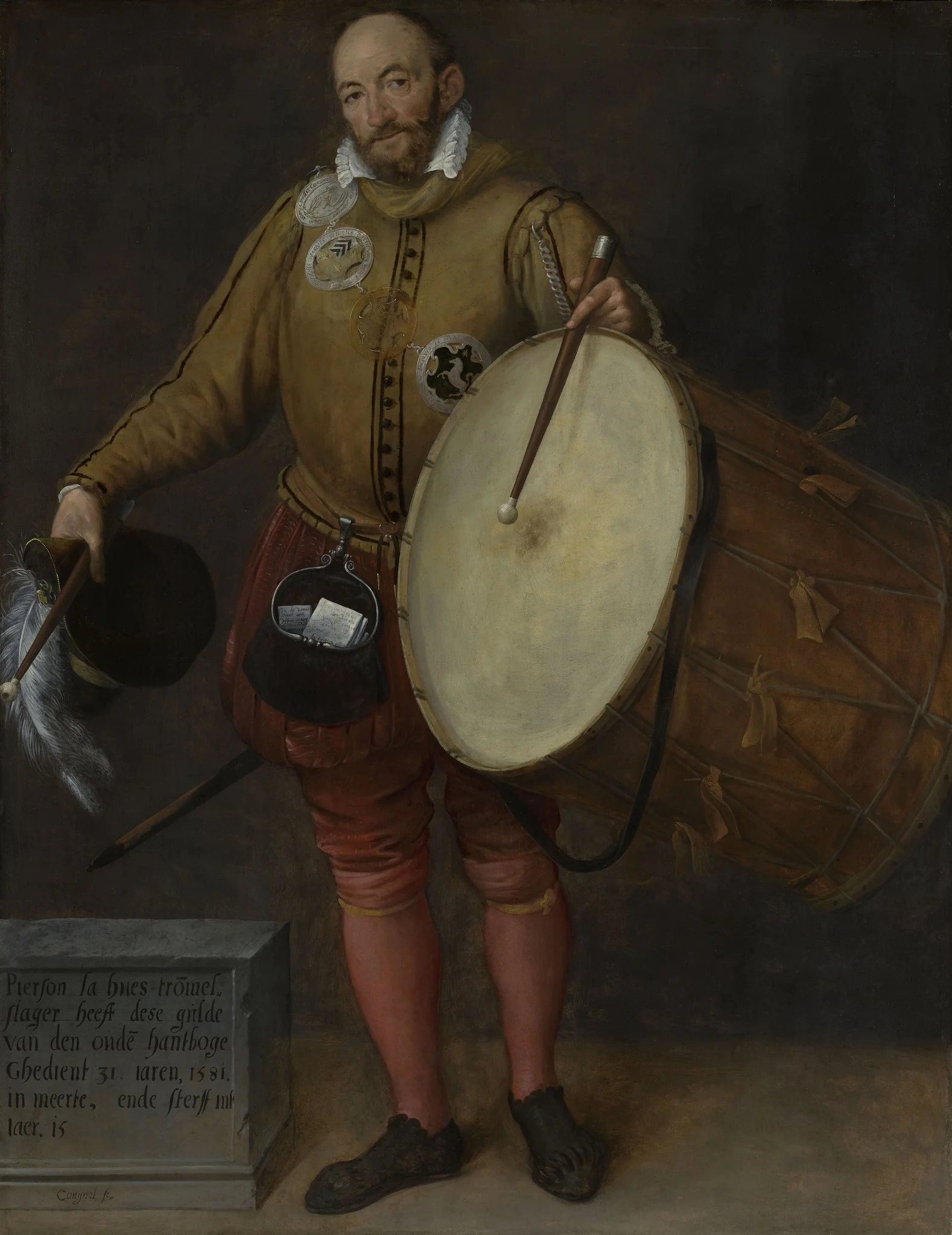 Pierson la Hues, Drummer and Page of the Old Archers' Guild, detail
