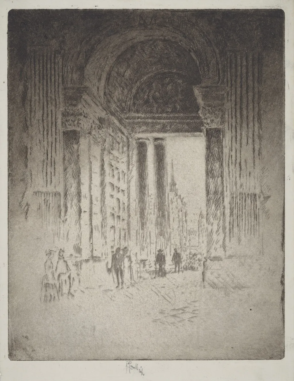 West Door, St. Paul's, by Joseph Pennell, ink, 1903