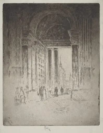 West Door, St. Paul's, by Joseph Pennell, ink, 1903