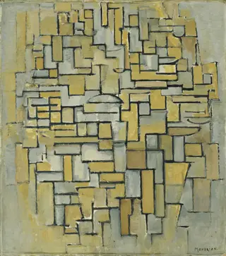 Composition in Brown and Gray, by Piet Mondrian, oil, 1913