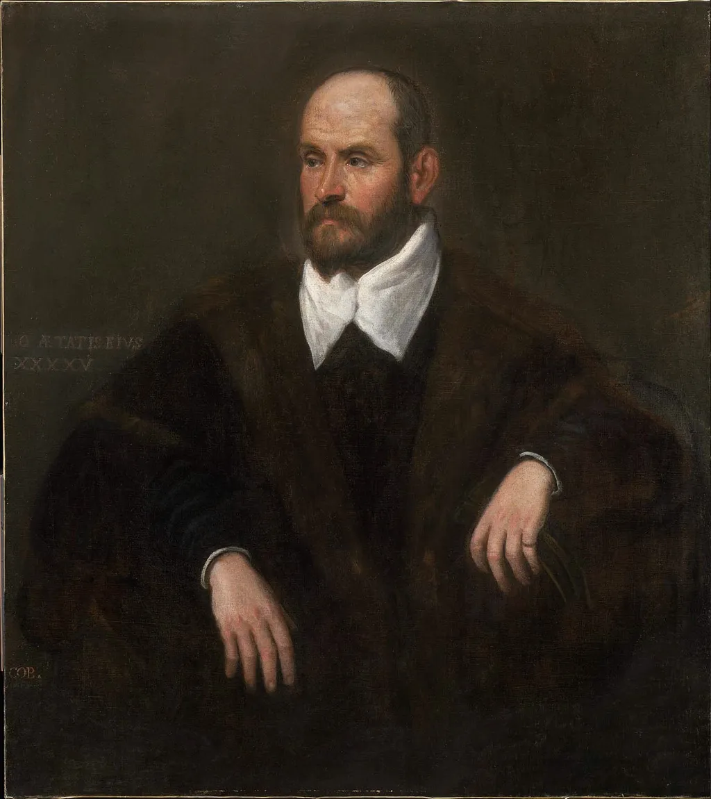 Portrait of a Man, by Domenico Tintoretto, oil, 1596