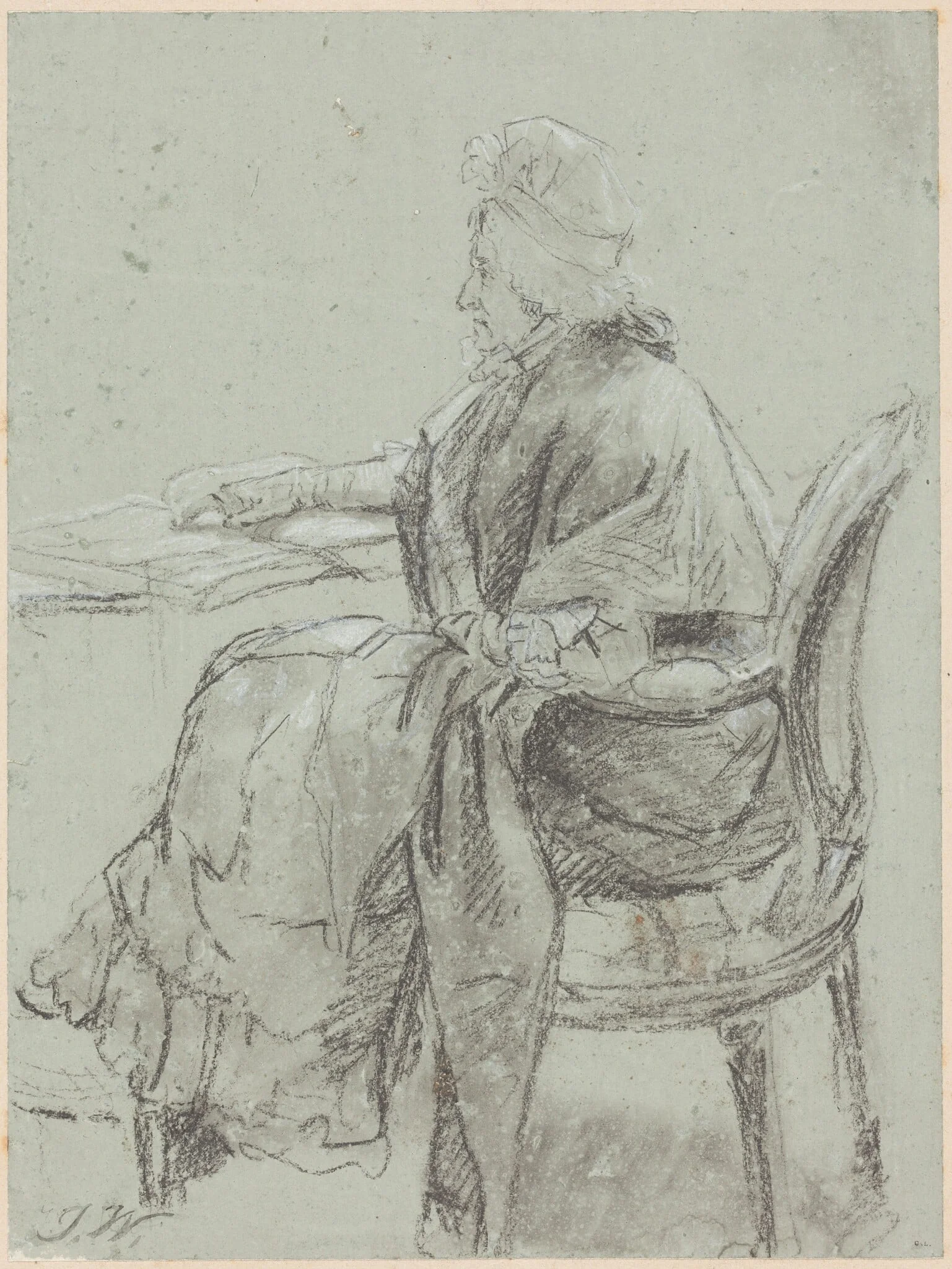 Study of an Elderly Woman for "Disobedience Discovered", detail