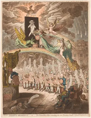 Titianus Redivivus, by James Gillray, ink, 1797