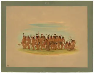 Dog Dance - Sioux, by George Catlin, oil, 1861