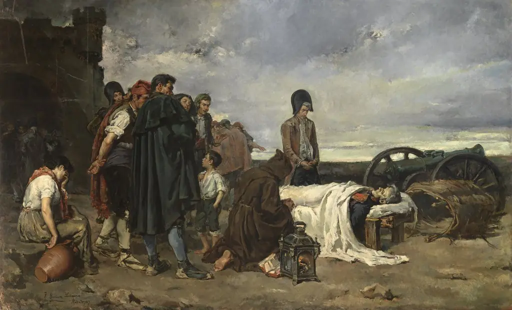 El cadáver de Álvarez de Castro, by Tomás Muñoz Lucena, oil, 1894