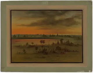 A Sioux War Party, by George Catlin, oil, 1865