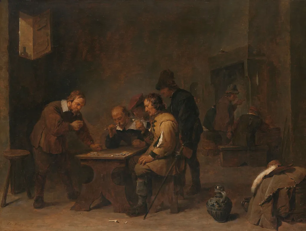 The Gamblers, by David Teniers the Younger, oil, 1640