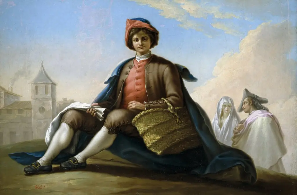 Boy with a Wicker Basket, by Ramón Bayeu, oil
