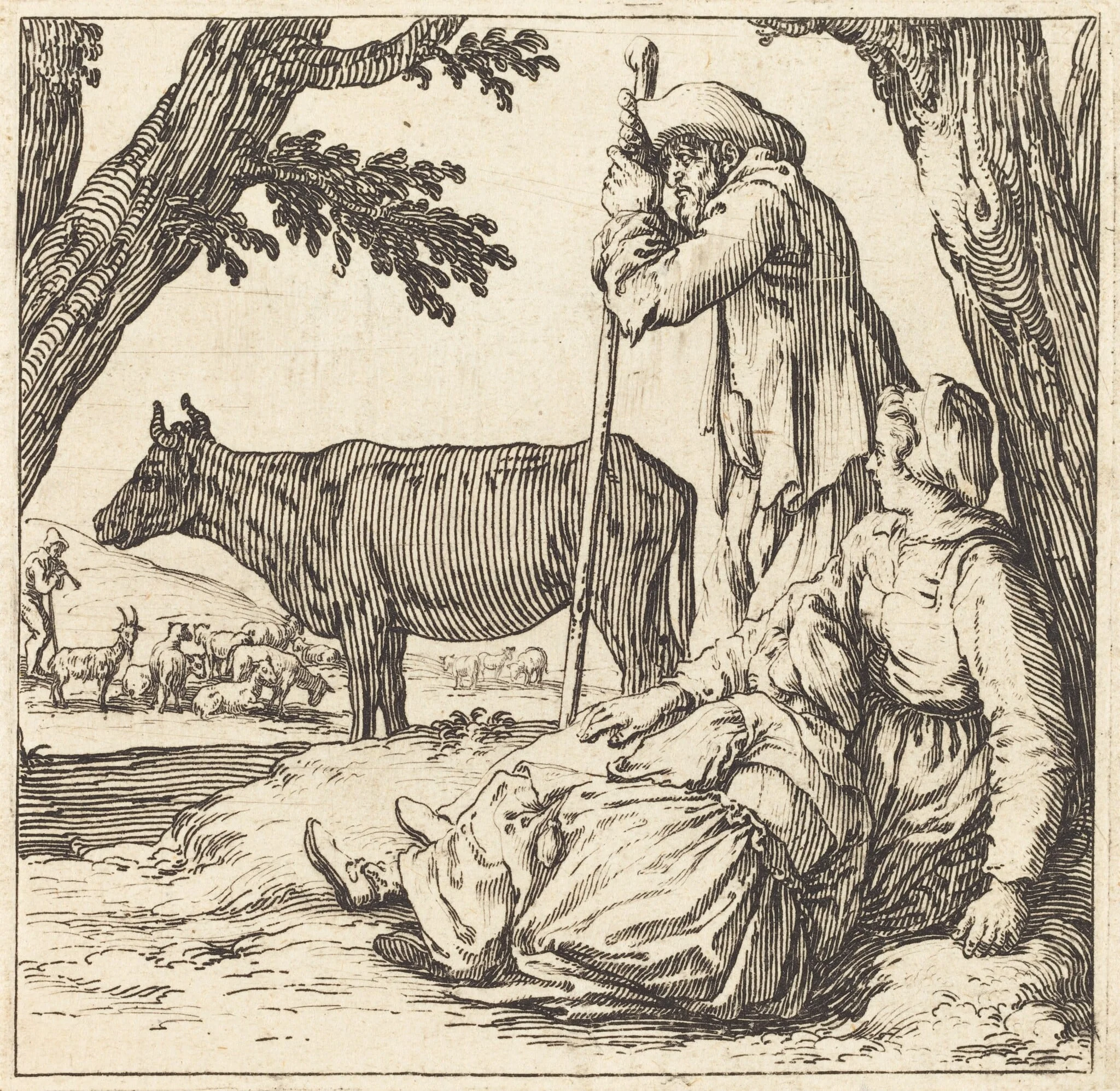 Peasant Couple with Cow, detail