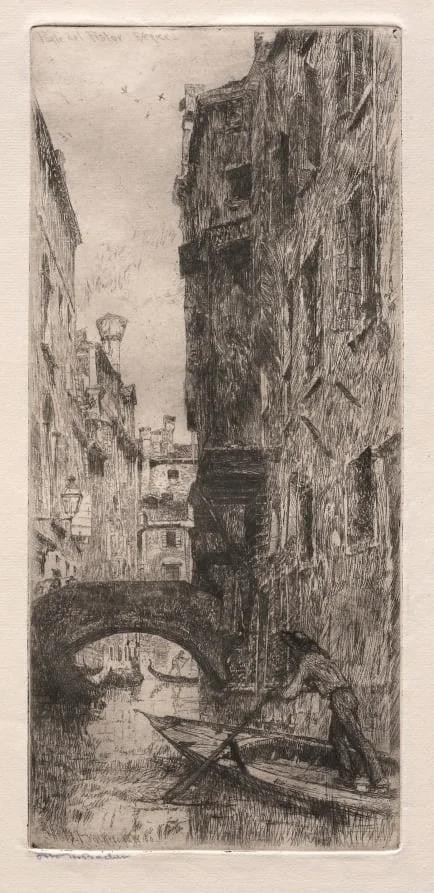 Etchings of Venice: Ponte del Pistor, Venice, detail