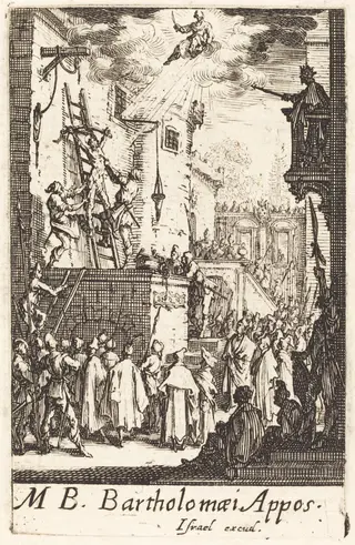 The Martyrdom of Saint Bartholomew, by Jacques Callot, ink, 1634