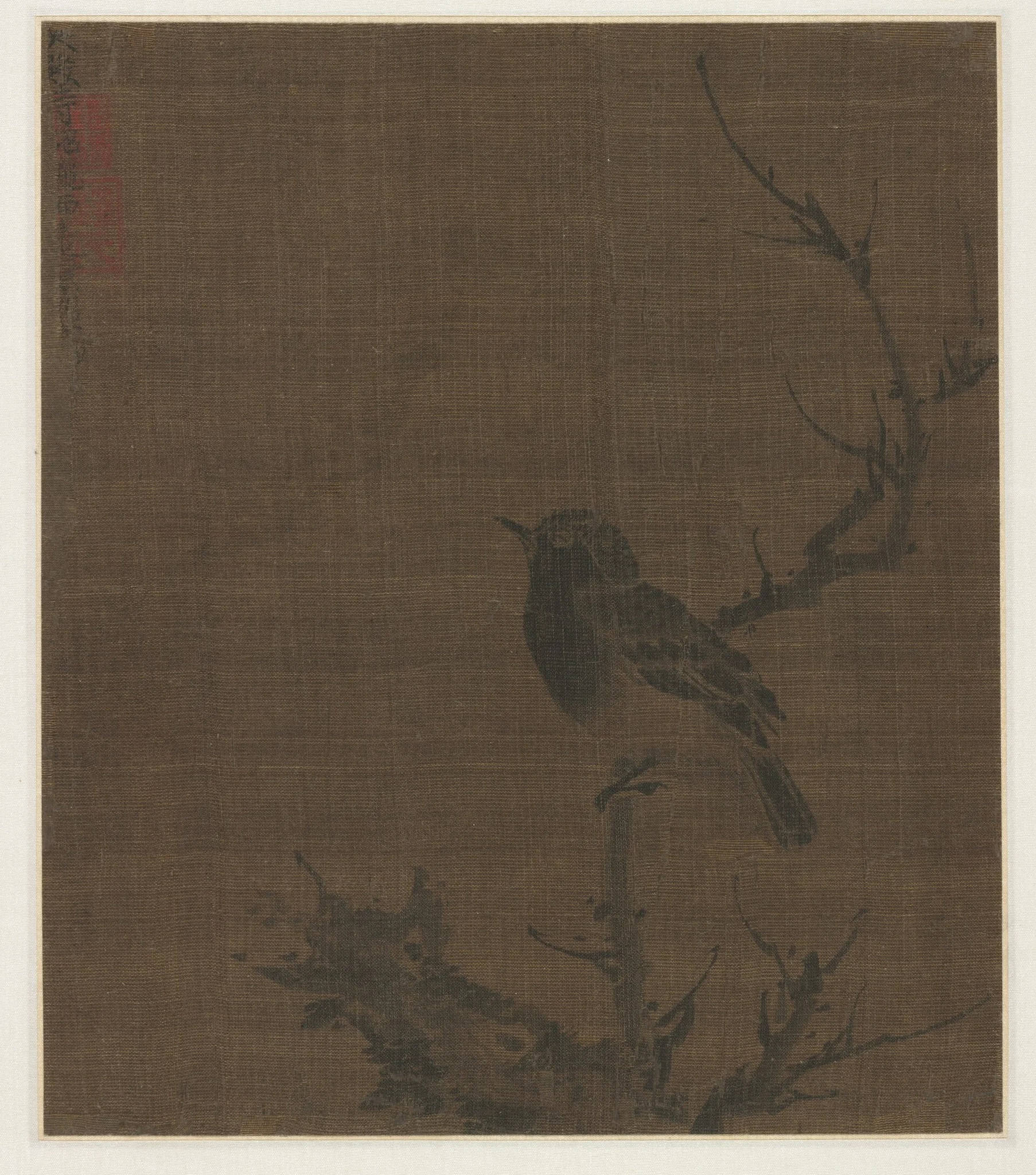 Sleeping Bird on a Prunus Branch, detail