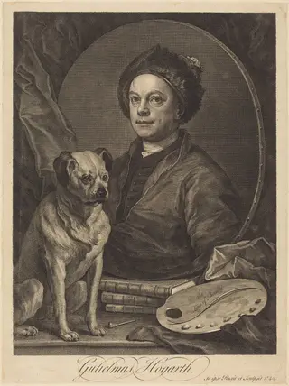 Gulielmus Hogarth, by William Hogarth, ink, 1748