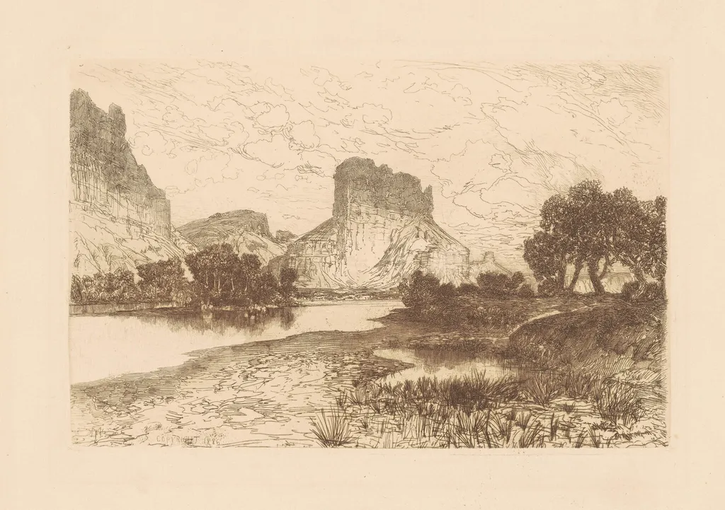 Green River, Wyoming Territory, by Thomas Moran, ink, 1886
