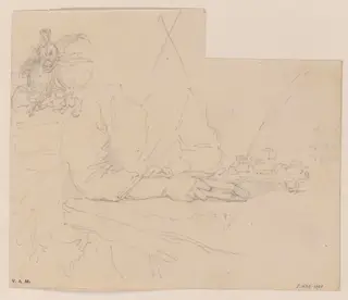 A Western woman seated at a table, by George Chinnery, 11