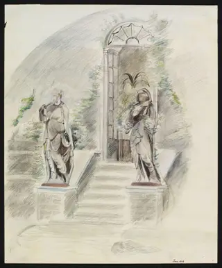 Grove House, Regent's Park, by Marx, watercolor