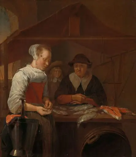 The fishwife, by Quirijn van Brekelenkam, unspecified, 1660