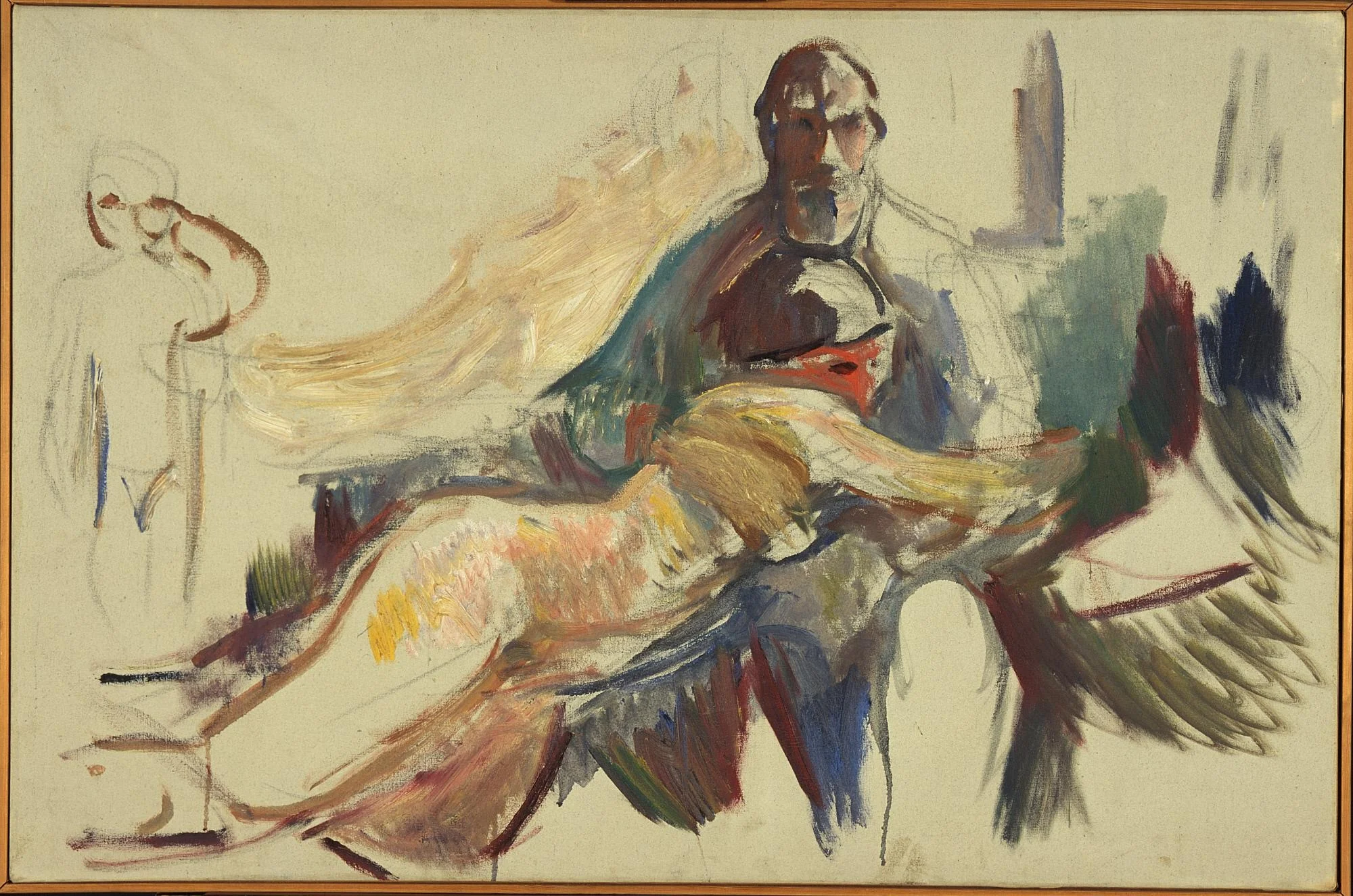 Old Man with Naked Woman on his Lap, detail