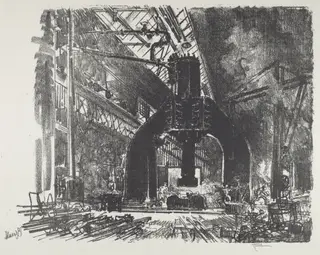 The Great Hammer, by Joseph Pennell, ink, 1916