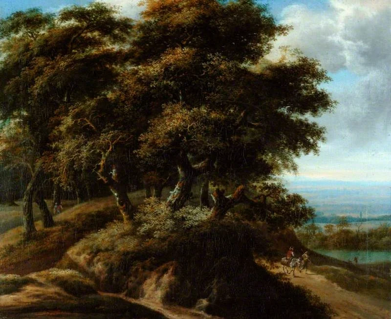 Landscape with a Peasant on a Donkey, detail
