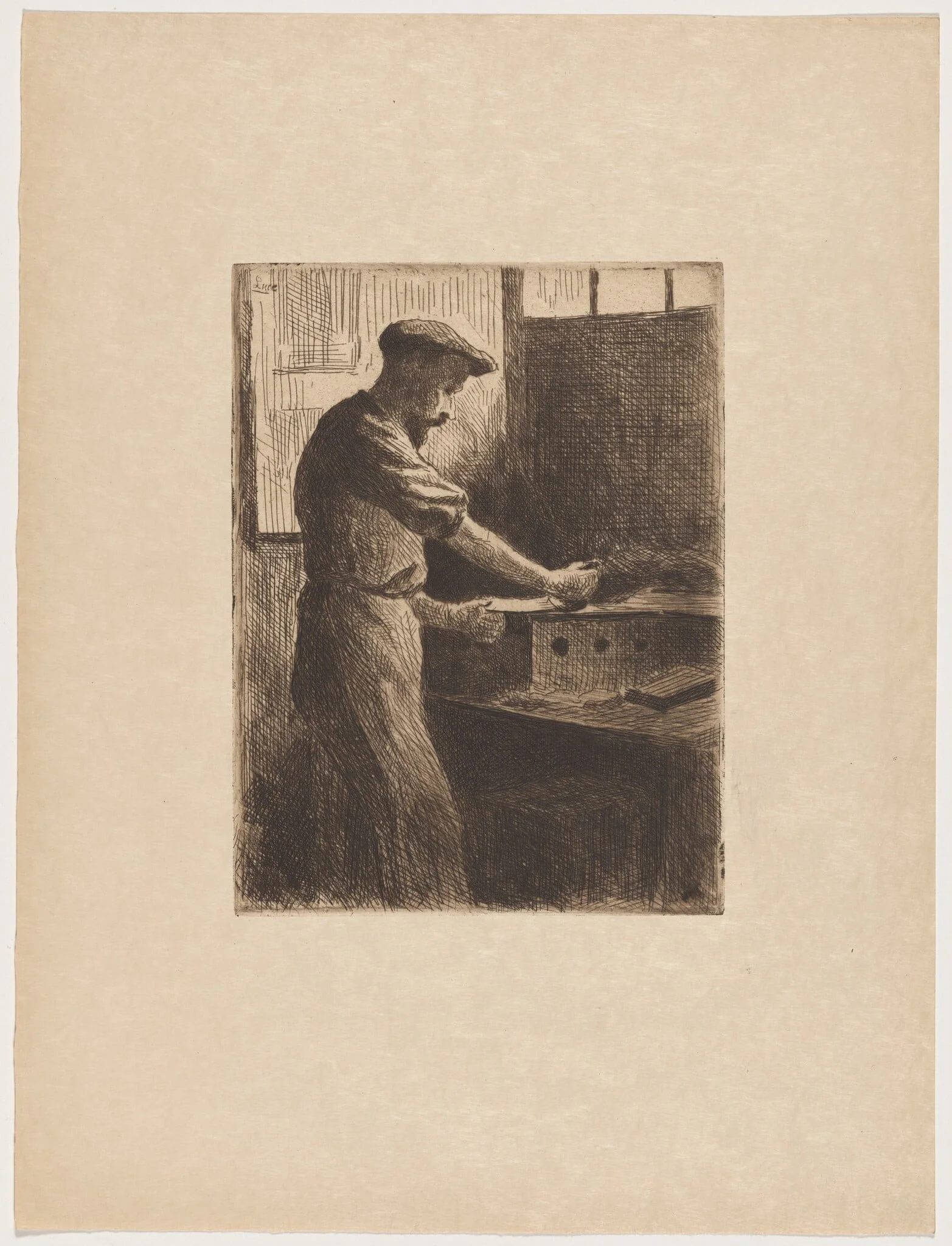 Auguste Delâtre au travail (Auguste Delâtre at Work), detail