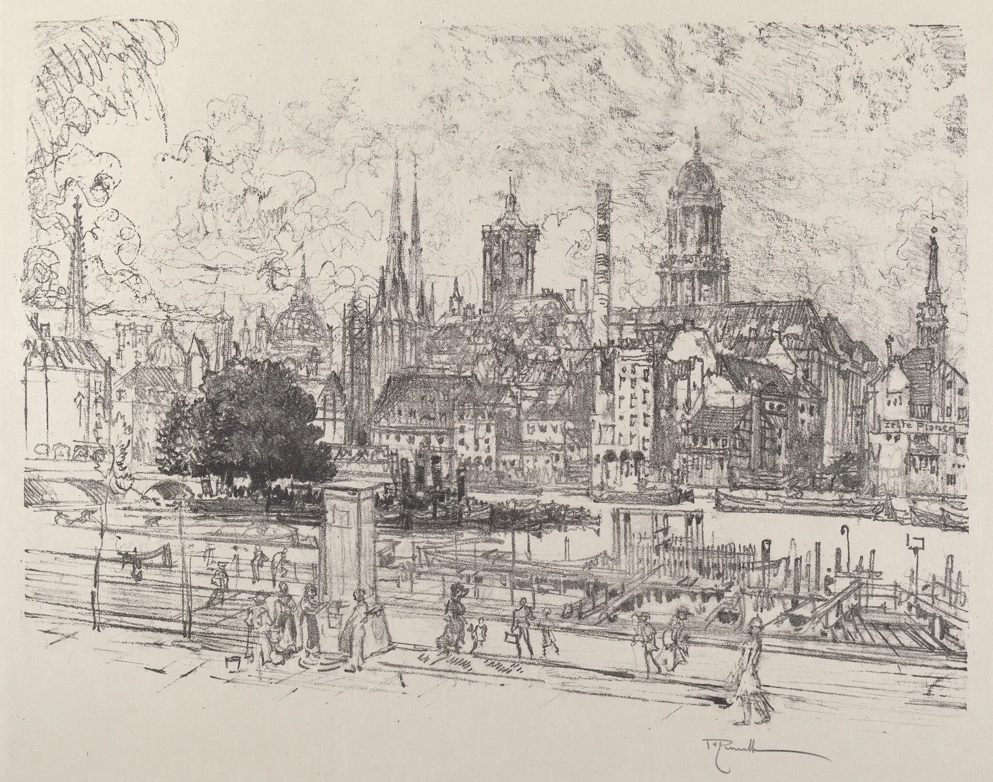 View on the Spree, Berlin, detail
