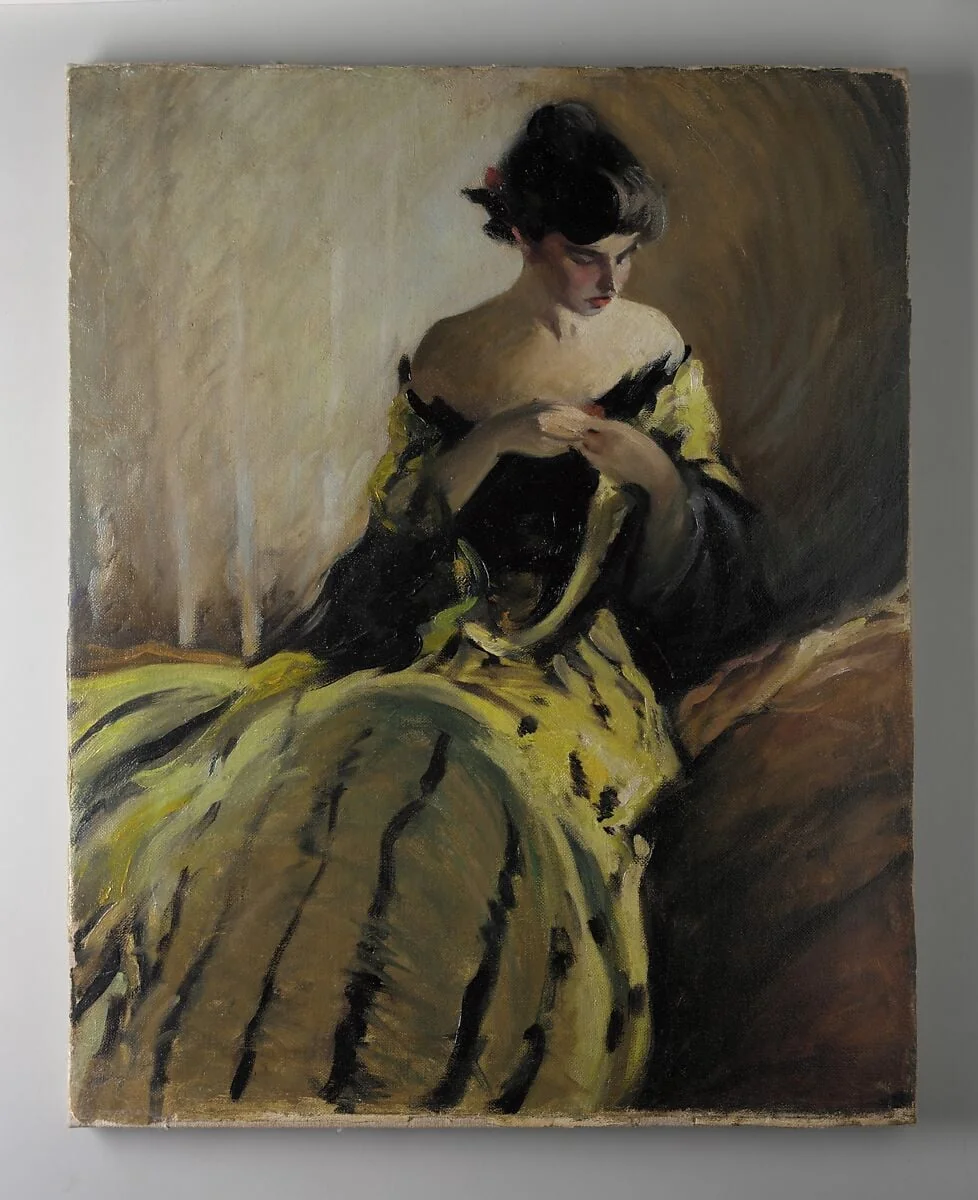 Study in Black and Green (Oil Sketch), detail