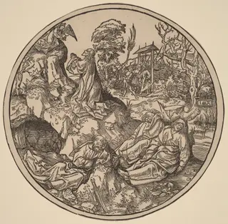 The Agony in the Garden, by Jacob Cornelisz. van Oostsanen, ink, 1512