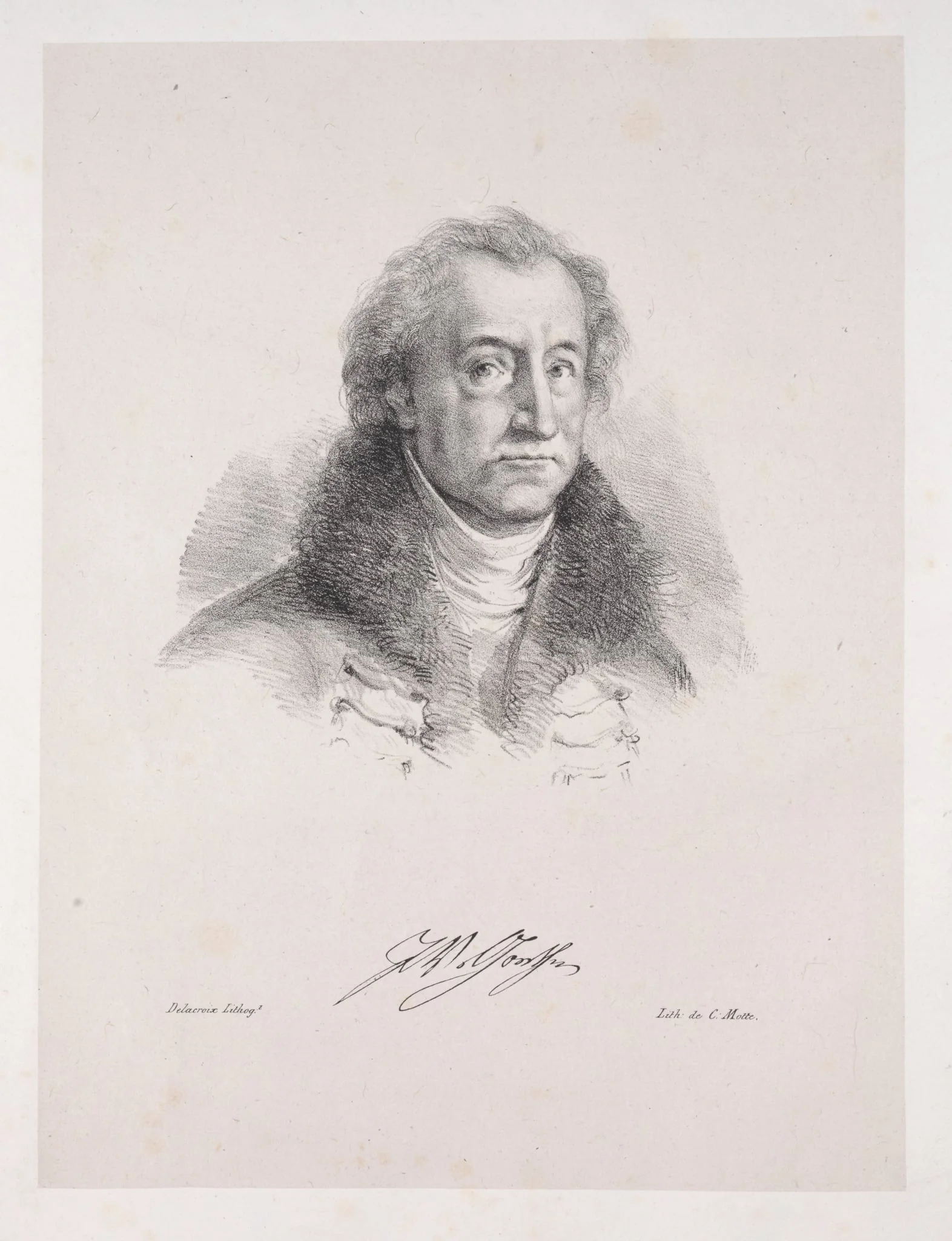 Illustrations for Faust: Frontispiece - Portrait of Johann Wolfgang von Goethe, detail
