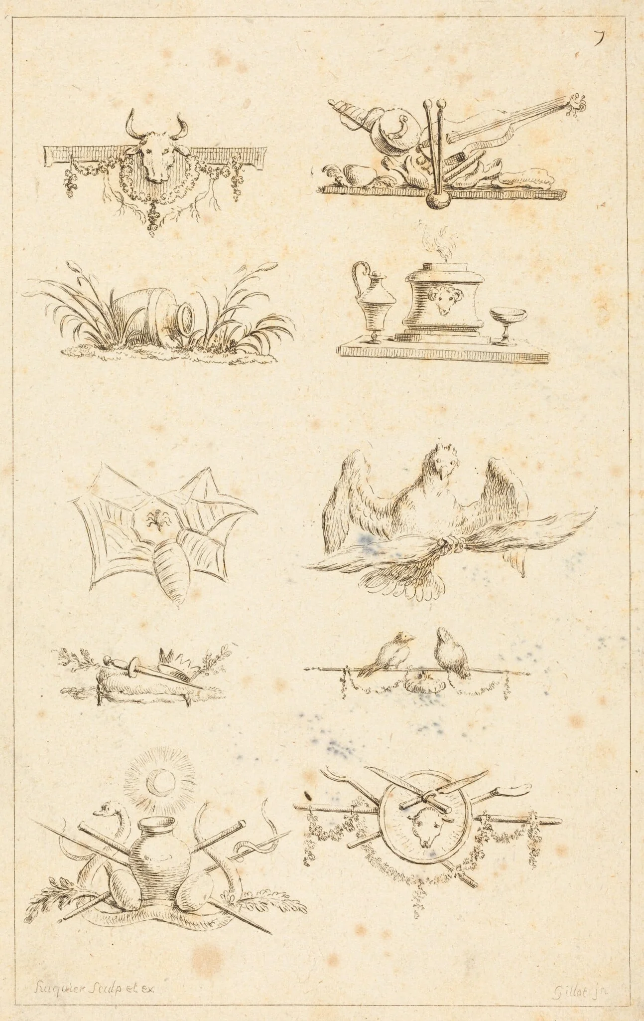 Designs for Tail-Pieces: pl. 7, detail