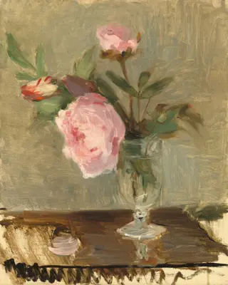 Peonies, by Berthe Morisot, oil, 1869