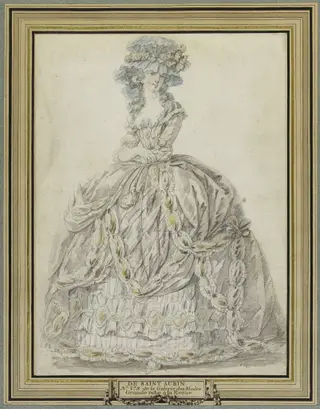 Grande robe à la reine, by Augustin de Saint-Aubin, unspecified, 1788