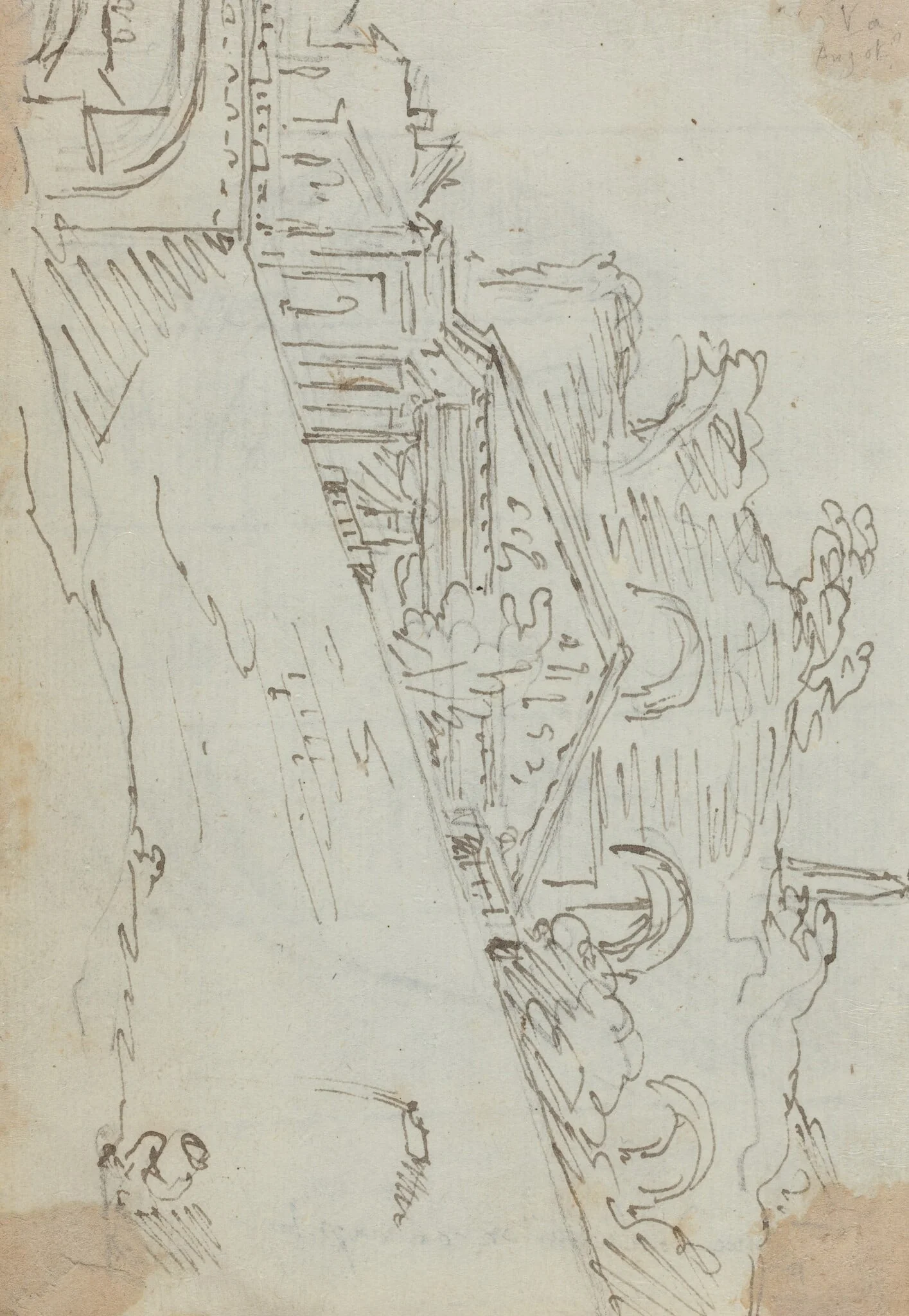 Ancient Ruins on the Bank of the Tiber, detail